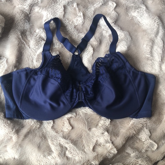 Glamorise Front-Closure T-Back WonderWire Bra Underwire #1246 Blue 40C - Picture 3 of 4